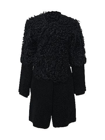 MARNI Marni Shearling Fur Coat in Black Wool (view 1)