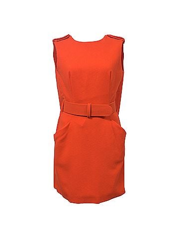 Alexander McQueen Alexander McQueen Sleeveless Mini Dress in Orange Wool (view 1)