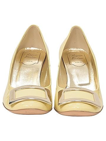 Roger Vivier Roger Vivier Buckle Pumps in Pastel Yellow Patent Leather (view 2)