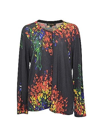 Escada Escada Twin Set Cardigan in Floral Black Wool  (view 1)