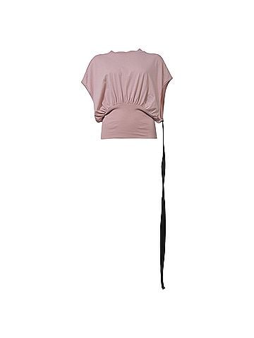 Rick Owens Rick Owens DRKSHDW Tommy Cropped Blouse in Pink Cotton (view 1)