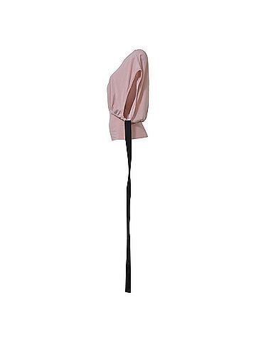 Rick Owens Rick Owens DRKSHDW Tommy Cropped Blouse in Pink Cotton (view 2)