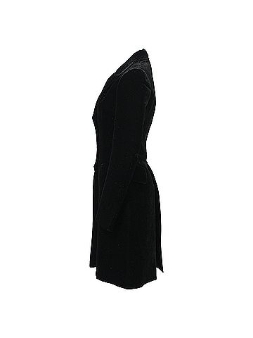 Alaïa Alaïa Double-Breasted Glitter Coat in Black Velvet  (view 2)