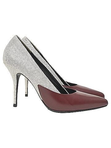 Alexander Wang Alexander Wang Two-Tone High Heel Pumps in Cream and Burgundy Leather (view 1)