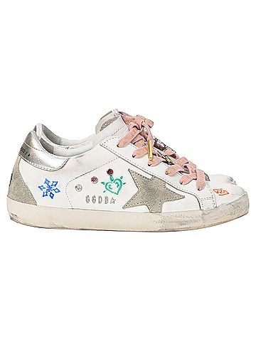 Golden Goose  Golden Goose Superstar with Charms Low-Top Sneakers in White Leather (view 1)