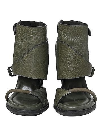 Alexander Wang Alexander Wang Buckle Detail Sandals in Green Leather (view 2)