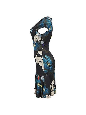 Erdem Erdem Darlina Ohana Orchid Printed Dress in Floral Print Viscose (view 2)