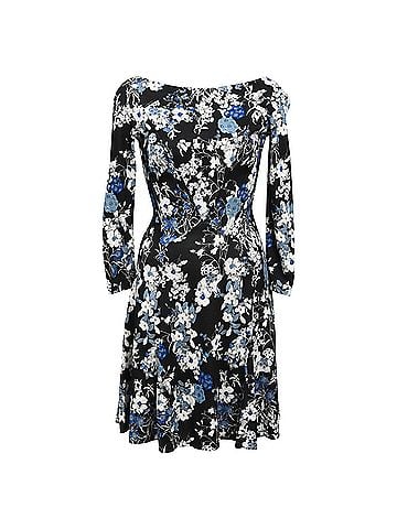 Erdem Erdem Floral Print Mini Dress in Blue Viscose (view 1)