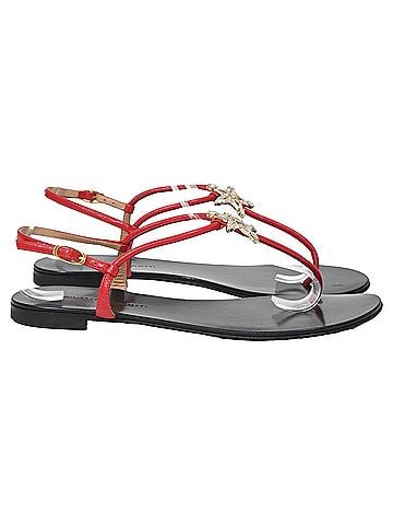 Giuseppe Zanotti Giuseppe Zanotti Star Crystal-Embellished Sandals in Red Leather (view 1)