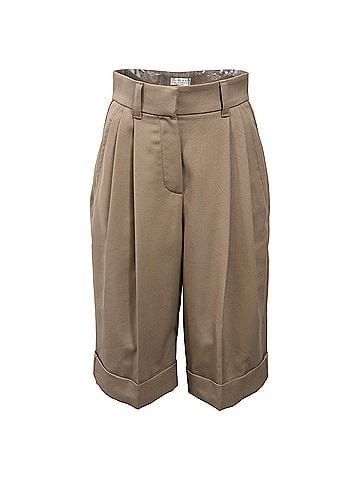 Brunello Cucinelli Brunello Cucinelli Tailored Shorts in Brown Cotton (view 1)