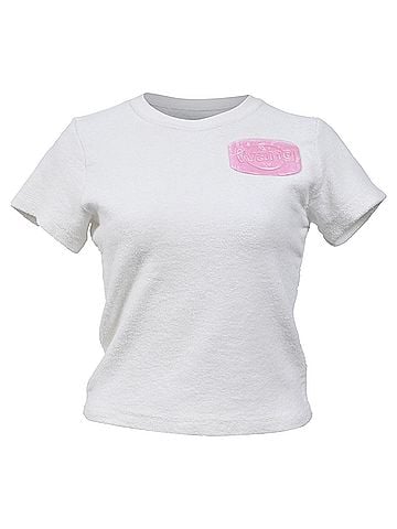 Alexander Wang Alexander Wang Soap Appliquéd Logo T-shirt in White Cotton (view 1)