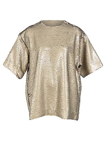 The Frankie Shop The Frankie Shop Jones Boxy Tee in Bronze Sequins (view 1)