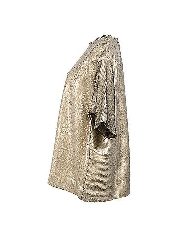 The Frankie Shop The Frankie Shop Jones Boxy Tee in Bronze Sequins (view 2)