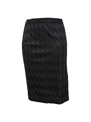 Missoni Missoni Zigzag Knit Skirt in Black Polyester (view 1)