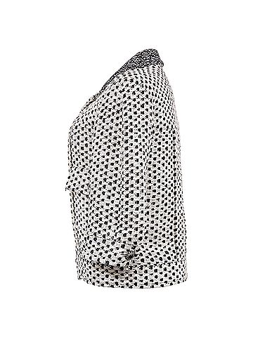 Chanel  Chanel Polka Dot Zipped Jacket in Black And White Cotton Tweed (view 2)