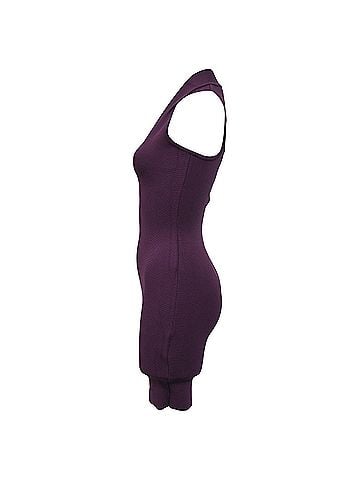 Alexander Wang  Alexander Wang Knitted Cutout Mini Bodycon Dress in Purple Viscose (view 2)