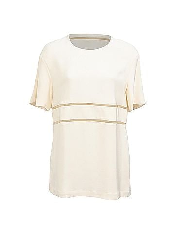 Alexander Wang Alexander Wang Cutout Crepe Top in Ivory Silk (view 1)
