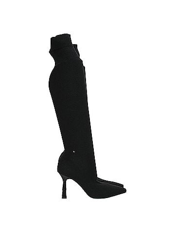 Rene Caovilla Rene Caovilla 70mm Crystal-Embellished Knitted Boots in Black Cashmere (view 1)