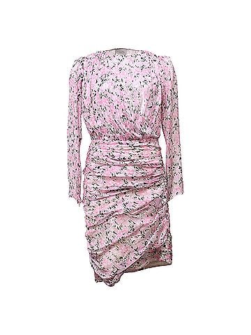 Giambattista Valli Giambattista Valli Ruched Floral-Print Mini Dress in Pink Silk (view 1)