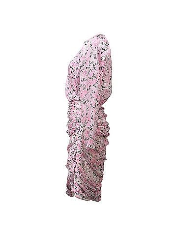 Giambattista Valli Giambattista Valli Ruched Floral-Print Mini Dress in Pink Silk (view 2)