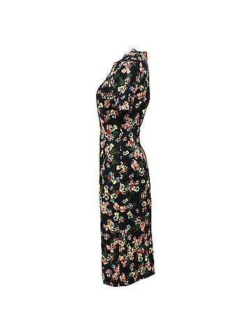 Erdem  Erdem Floral Printed Knee-Length Dress in Multicolor Cotton (view 2)