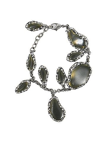 Swarovski  Swarovski Rhinestone Crystal Embellished Bracelet in Grey Metal (view 1)