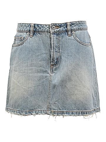 Marc Jacobs Marc by Marc Jacobs Mini A-Line Skirt in Blue Cotton Denim (view 1)