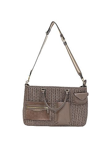 Anya Hindmarch Anya Hindmarch Pocket Neeson Woven Tote in Brown Leather (view 1)