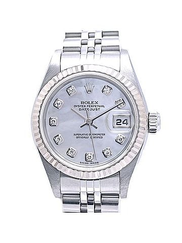 Rolex ROLEX Datejust 10P Diamond 79174NG Women's Watch 18K White Gold x Stainless Steel 40365 (view 1)