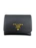 Prada 100% Leather Black PRADA 1MH043 Compact Wallet Tri-fold Black One size - photo 1