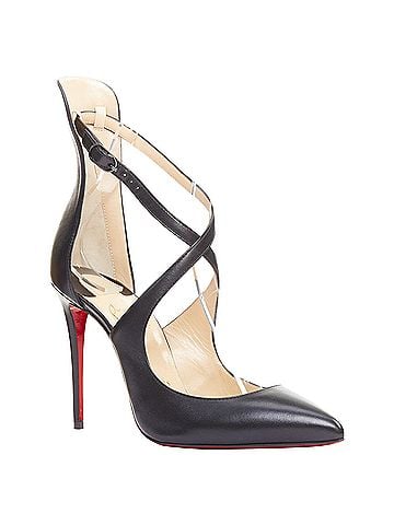 Christian Louboutin Christian Louboutin Marlenarock 100 black calfskin cross strap pumps EU37.5 (view 1)