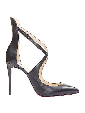 Christian Louboutin Christian Louboutin Marlenarock 100 black calfskin cross strap pumps EU37.5 (view 2)