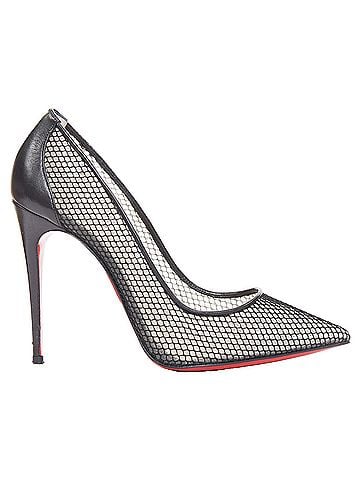 Christian Louboutin Christian Louboutin Follies Resille 100 Fishnet Pailette black mesh pumps EU37.5 (view 1)