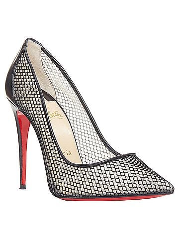 Christian Louboutin Christian Louboutin Follies Resille 100 Fishnet Pailette black mesh pumps EU37.5 (view 2)
