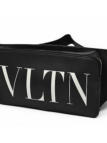 Valentino VALENTINO Leather Belt Bag Body for Men, Black & White, 2Y2B0719 WJW, Waist Bag, Crossbody (view 1)