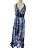 Cache Tie-dye Black Blue Purple Cocktail Dress Size 4 - photo 1