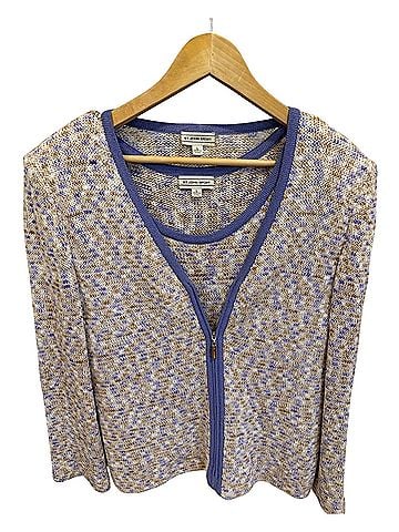 St. John Sport Lavender & Cream Knit Set  Cardigan (view 1)