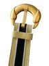 Escada 100% Leather Stripes Black Yellow Ivory Belt Size M - photo 5