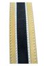 Escada 100% Leather Stripes Black Yellow Ivory Belt Size M - photo 6
