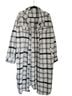 Bibi 100% Polyester Checkered-gingham Black White Gray Coat Size XL - photo 1