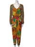 FARM Rio 100% Other Floral Animal Print Multi Color Jumpsuit Size 4 - photo 1