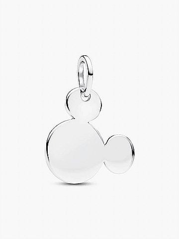 Pandora Disney Mickey Mouse Engravable Dangle Charm in Silver (view 1)