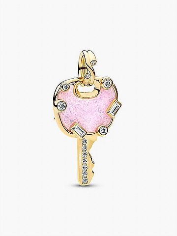 Pandora Love Key Large Dangle Charm in Gold (view 1)