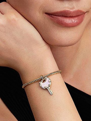Pandora Love Key Large Dangle Charm in Gold (view 2)