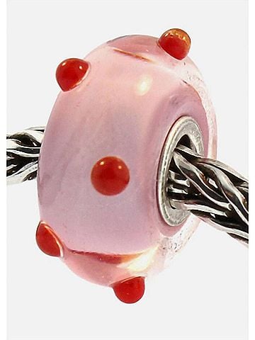 Trollbeads Women's Polka Dot Glass Bead Charm in Pink (view 1)