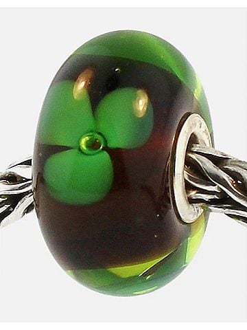 Trollbeads Women's Flower Glass Bead Charm in Green (view 1)