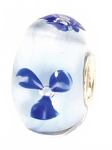 Trollbeads Women's Flower Glass Bead Charm in Blue (view 1)