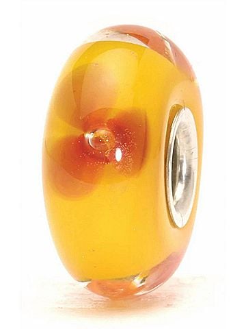 Trollbeads Women's Flower Glass Bead Charms in Orange (view 1)