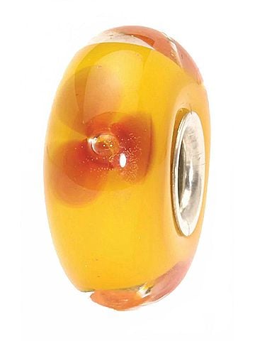 Trollbeads Women's Flower Glass Bead Charms in Orange (view 2)