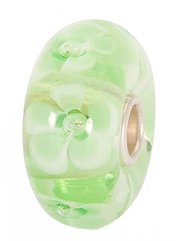 Trollbeads Women's Flower Glass Bead Charm in Light Green (view 1)